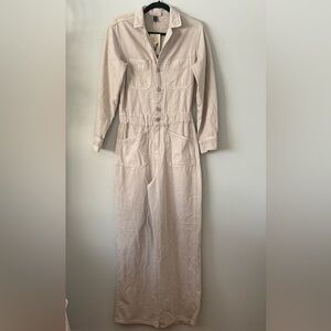 NWT Universal Thread Beige Jean Long Sleeve Jumpsuit